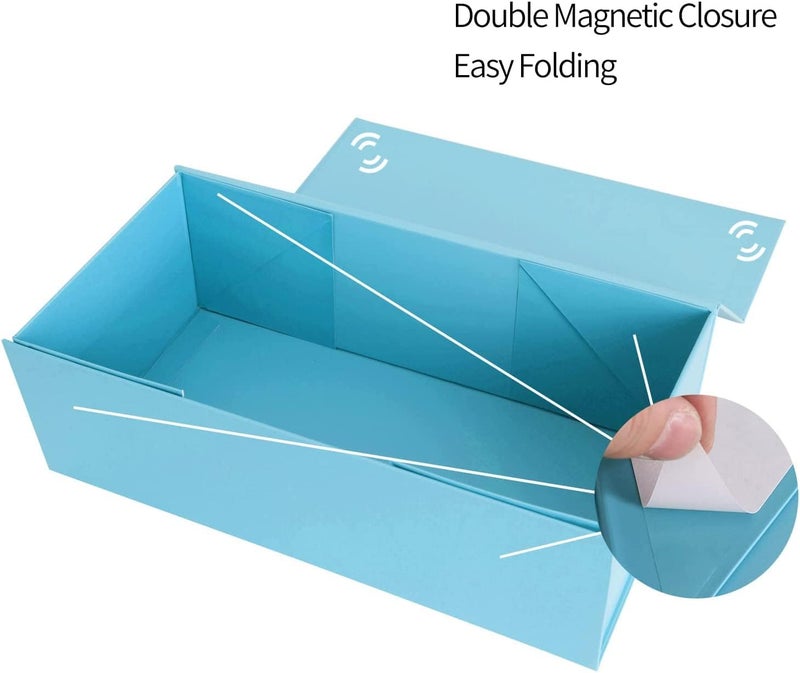 ROSTELACK Blue Gift Box 10" x 6" x 3" with Magnetic Closure Lid Gifts Boxe for Presents,Bridesmaid Gifts Boxes,Cute Box,Birthday Gift Boxe,Luxury for Gifts Packaging, Magnetic Gift Box for Wrapping Gifts (Blue) - Image 3